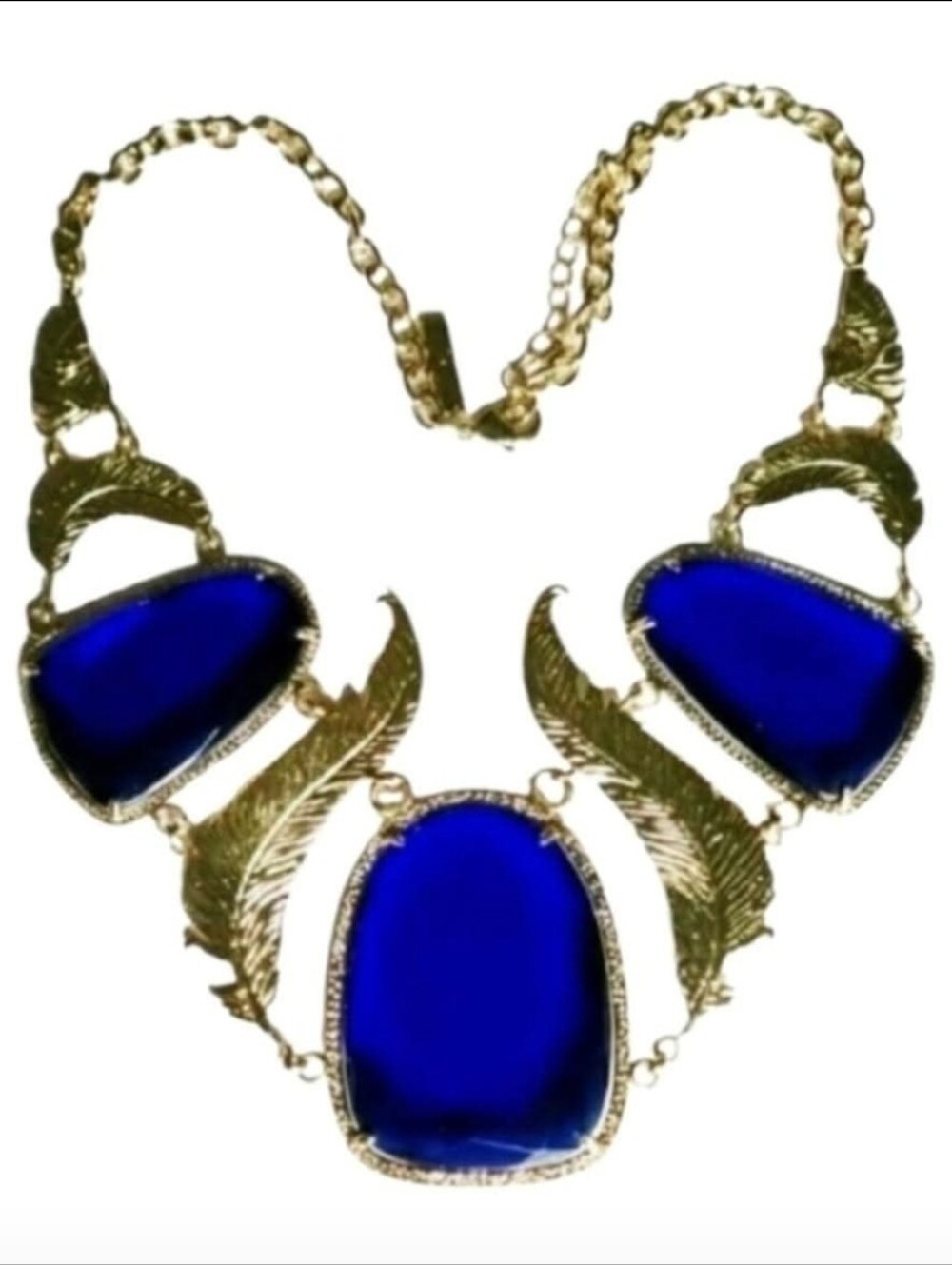 Kendra Scott Vintage Translucent Cobalt Blue Ignacia Necklace